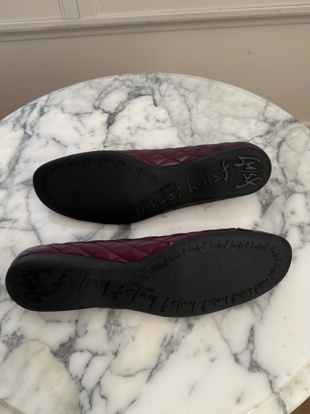 Blowfish Quilted Burgundy Ballet Flats with Glossy Cap - Picture 5 of 7